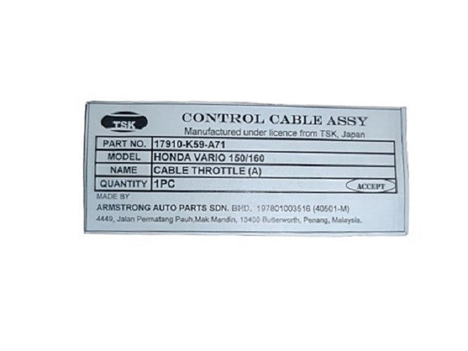 17910-K59-A71-TSK-CABLE COMP A,THROTTLE-VARIO150