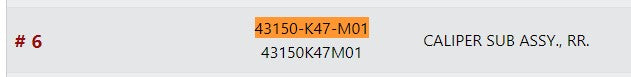 CALIPER ASSY,RR-K47