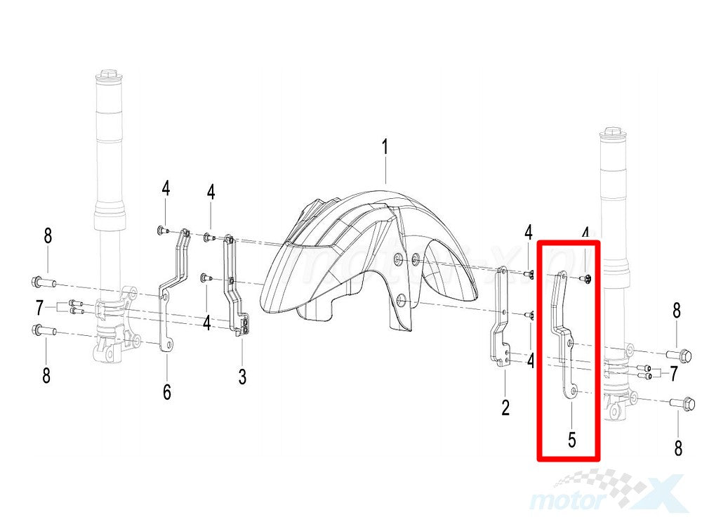 REAR LEFT BRACKET,FRONT FENDER-RFS150i