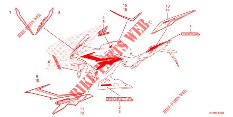 STRIPE R FR,UPPER COWLING-CBR150R