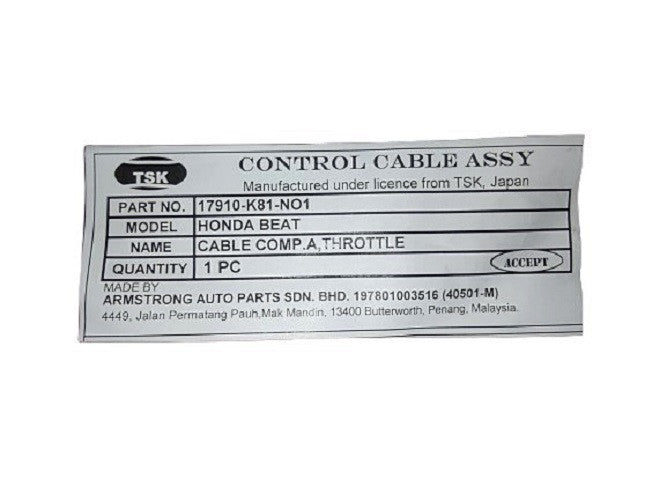 17910-K81-N01-TSK-CABLE COMP A,THROTTLE-BEAT V1-3