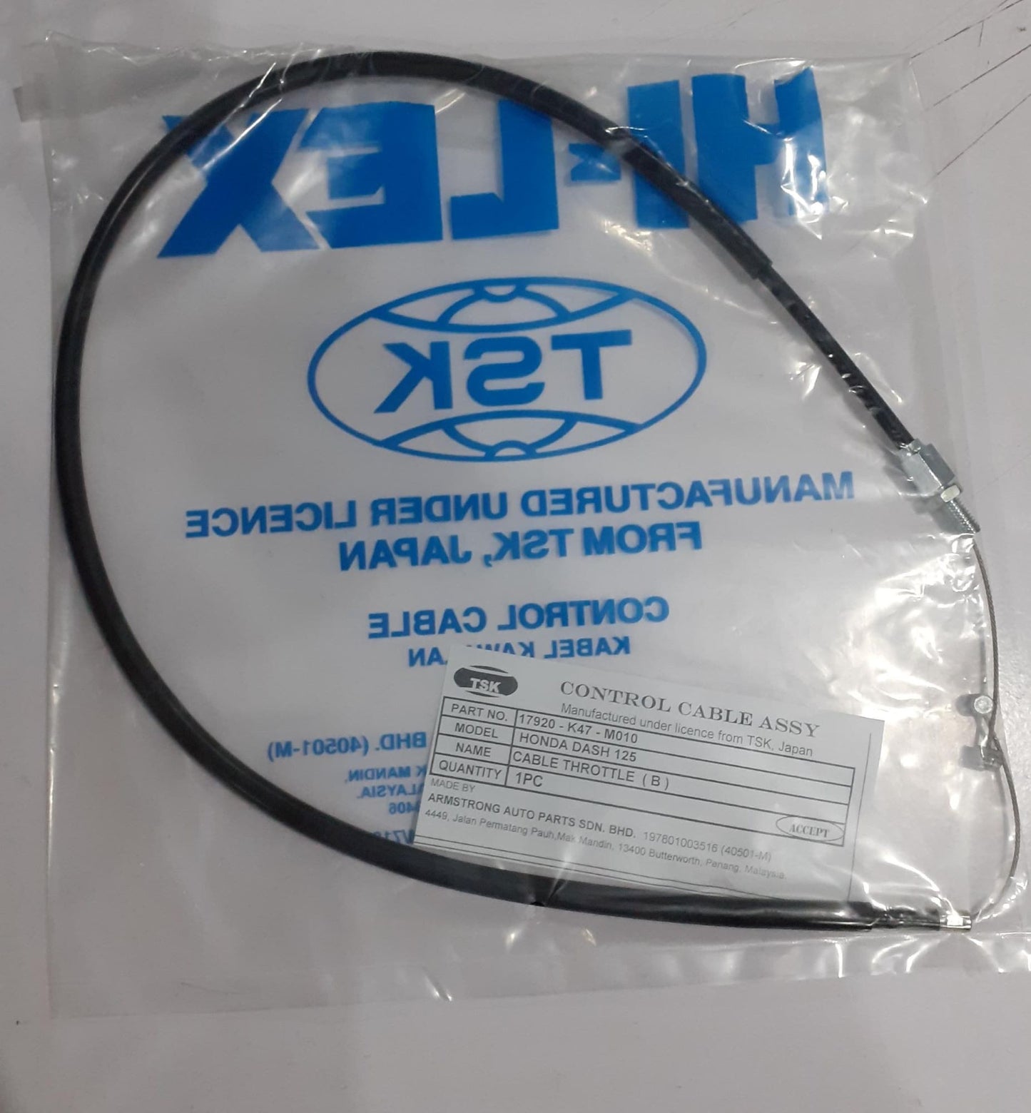 DASH125-THROTTLE CABLE B