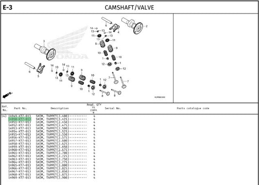 SHIM,TAPPET(2.425) CBR150