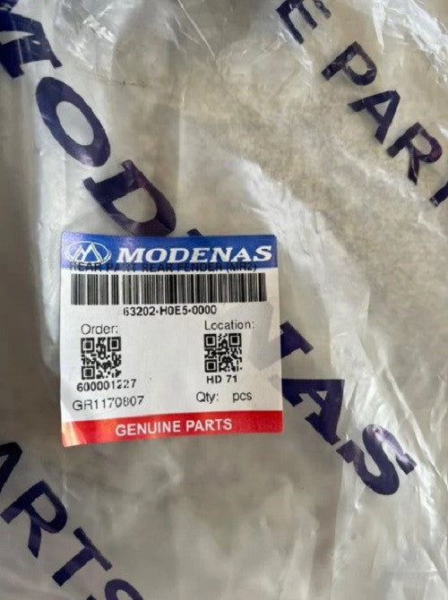 63202-H0E5-0000-REAR PART REAR FENDER (MR2)