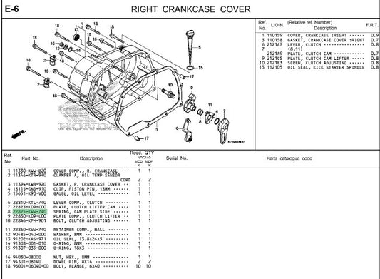 SPRING,CAM PLATE SIDE-DREAM 110