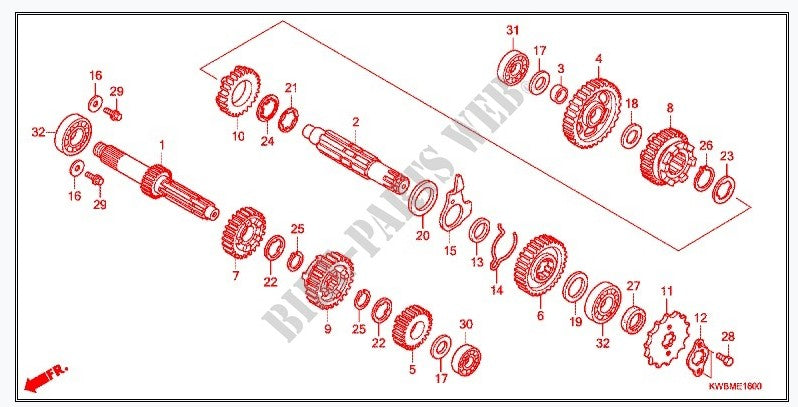 GEAR,COUNTERSHAFT FIRST(34T) WAVE DASH V2