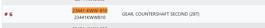 GEAR,COUNTERSHAFT SECOND (28T) WAVE110