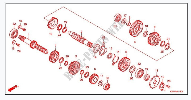 GEAR,COUNTERSHAFT SECOND (28T) WAVE110