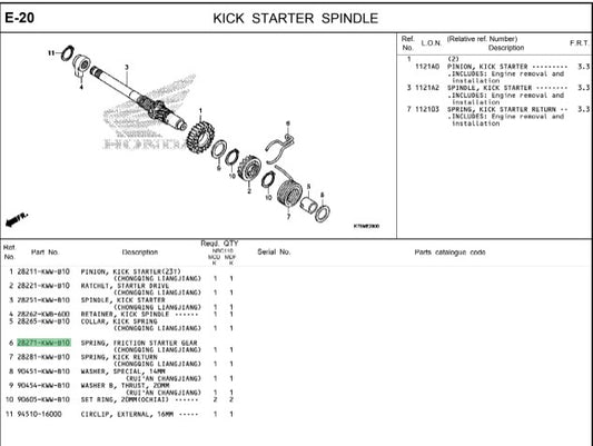 SPRING,FRICTION STARTER PINION-KWWH