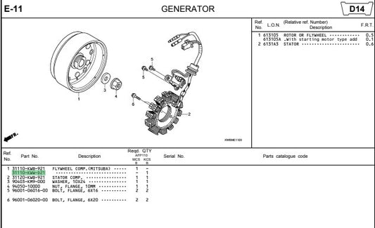 FLYWHEEL COMP-WAVE110-K