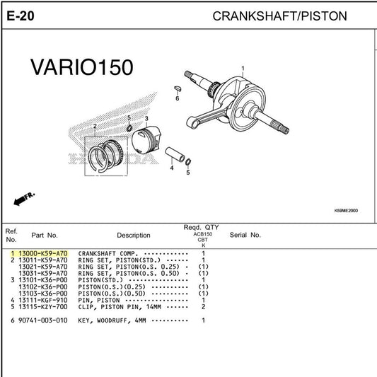 CRANKSHAFT COMP-VARIO V1-2