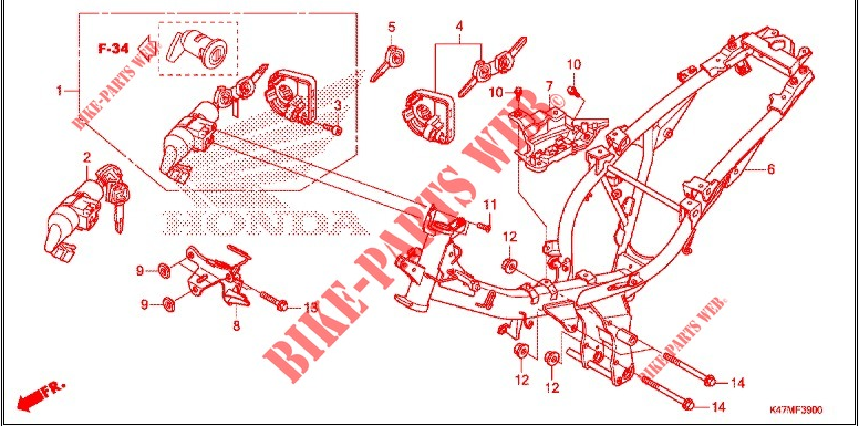 BODY COMP,FRAME-DASH125 V1-2 (CRF)