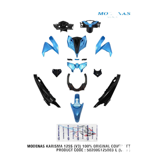 SET BODY COVER-CYAN(BLUE)-KARISMA NEW 125S - NO STICKER