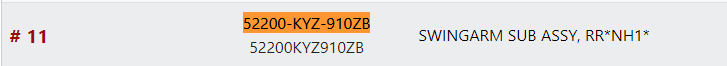 SWINGARM SUB ASSY-KYZK-DI