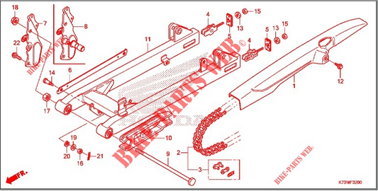 SWINGARM SUB ASSY-KYZK-DI