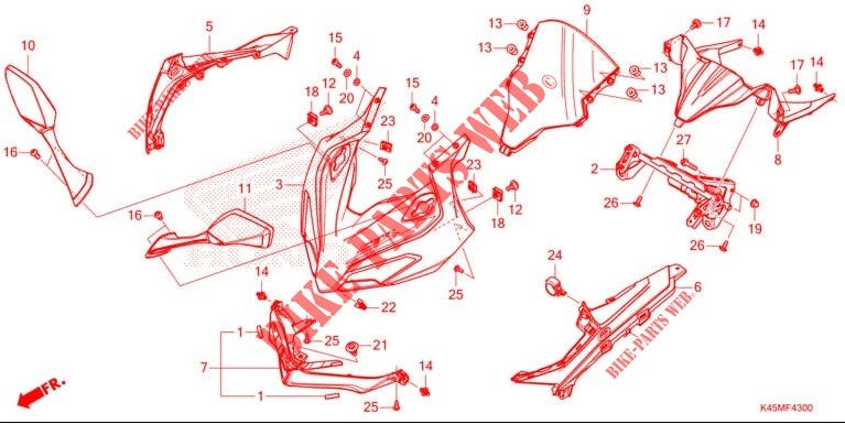 SET ILLUS,FR UPPER-CBR150R