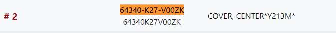 COVER,CENTER *Y-213M* AIR BLADE