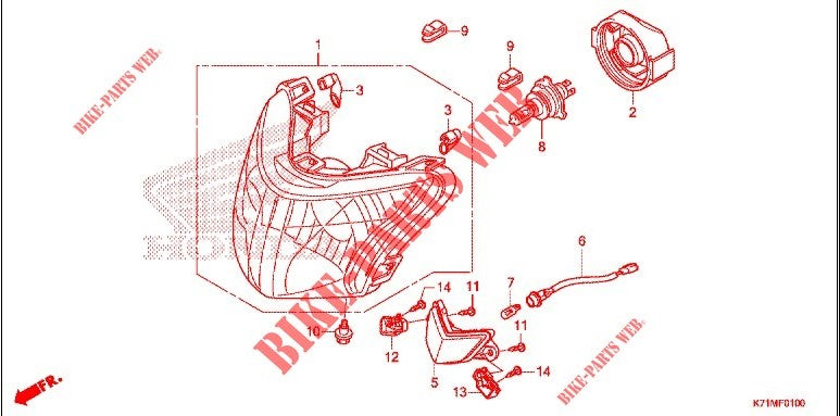 BRACKET,R & L POSITION LIGHT-K07M V1,V2