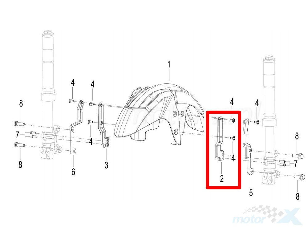 FRONT LEFT BRACKET,FRONT FENDER-RFS150i