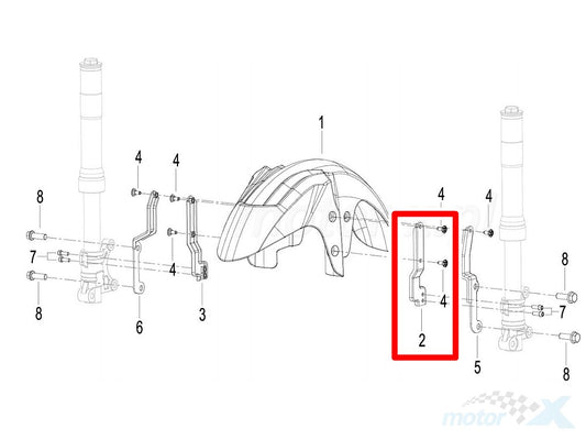 FRONT LEFT BRACKET,FRONT FENDER-RFS150i