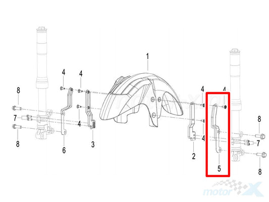 REAR LEFT BRACKET,FRONT FENDER-RFS150i