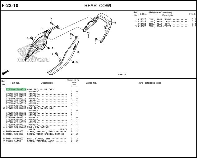 COWL SET, R. RR.