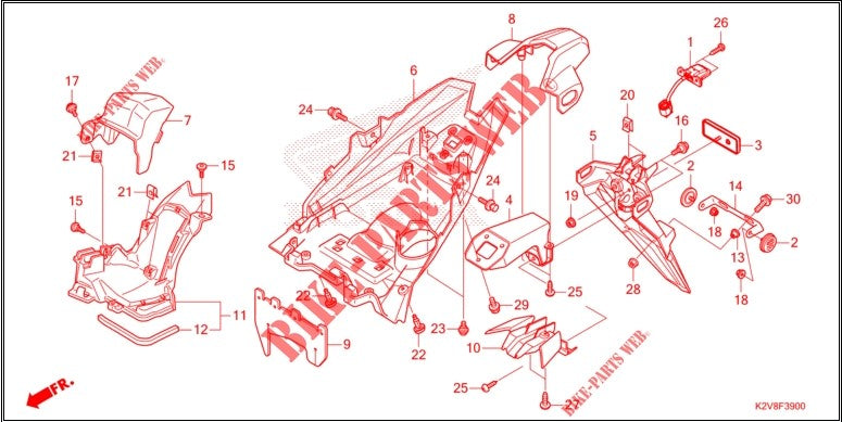 BRACKET,NUMBER PLATE-VARIO V1-2