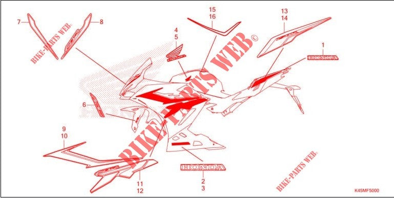 STRIPE B,R MIDDLE COWLING-CBR150R