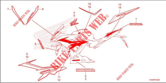 STRIPE B,R MIDDLE COWLING-CBR150R