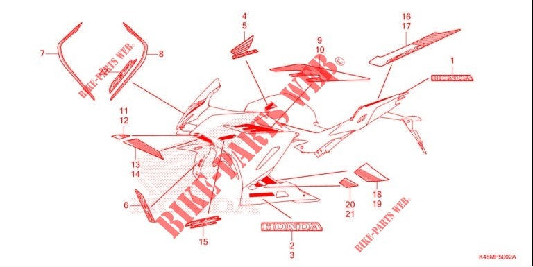 STRIPE B,R MIDDLE COWLING-CBR150R