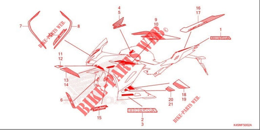 STRIPE B,R MIDDLE COWLING-CBR150R