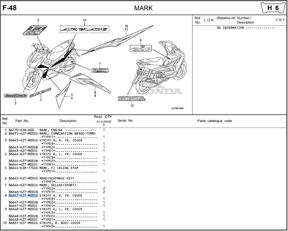 MARK,DELUXE (SPORT) *NH-A96P* AIR BLADE