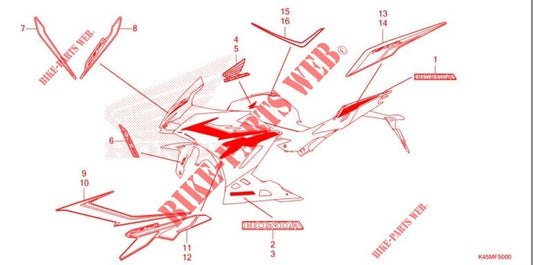 STRIPE R, REAR COWL-CBR150R