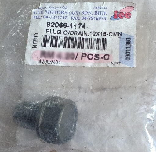 92066-1174-PLUG,O/DRAIN,12X15-CMN