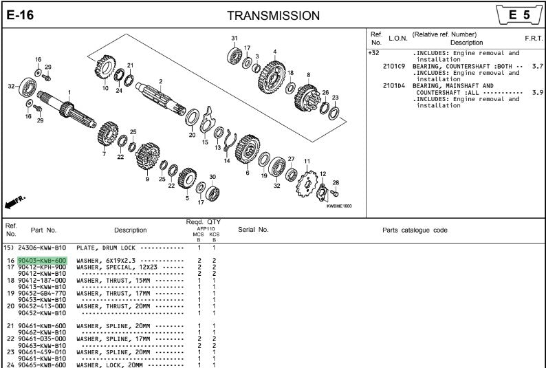 WASHER,6X19X2.3-WAVE110