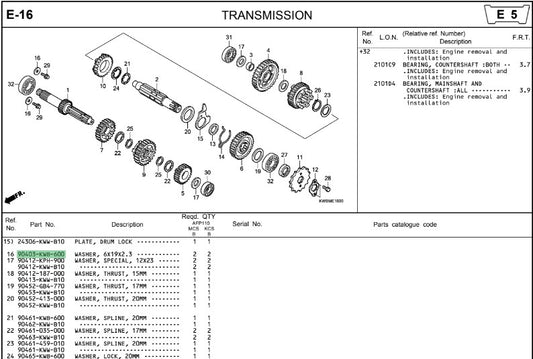 WASHER,6X19X2.3-WAVE110