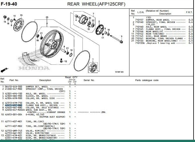 FLANGE SUB ASSY,DRIVEN (DISK) WAVE125i V1-2,DASH125 V1-2