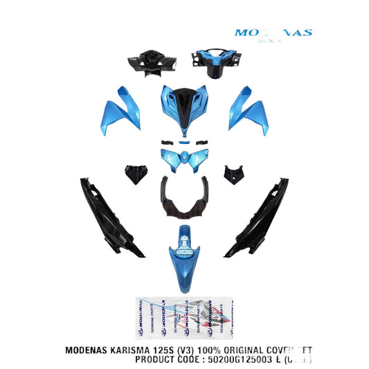 SET BODY COVER-CYAN(BLUE)-KARISMA NEW 125S - NO STICKER