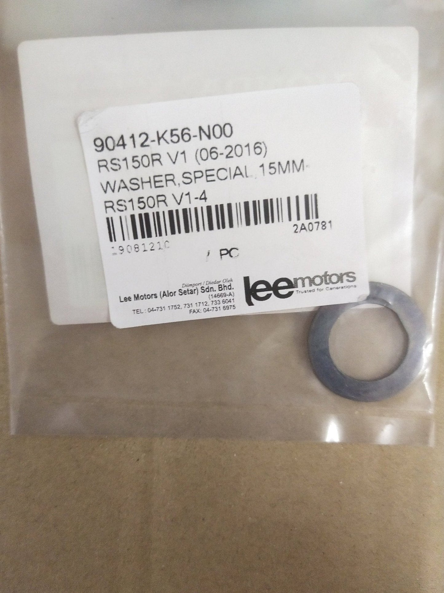 WASHER,SPECIAL,15MM-RS150R V1-4