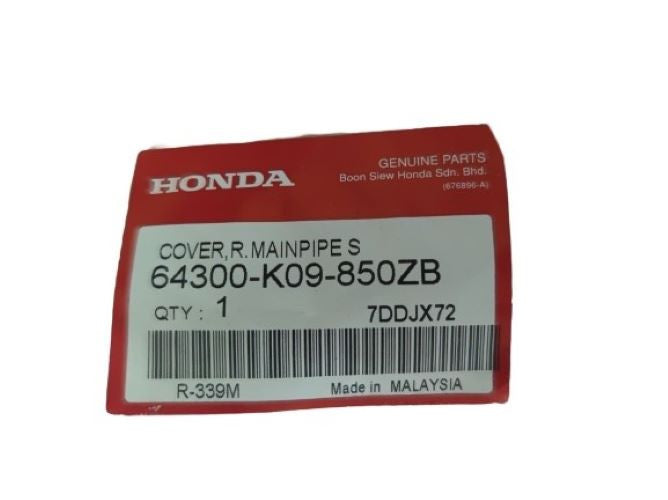 COVER,R MAIN PIPE SIDE *R-339M* EUPHORIA RED METALLIC (WAVE 110DX) - DISK BRAKE