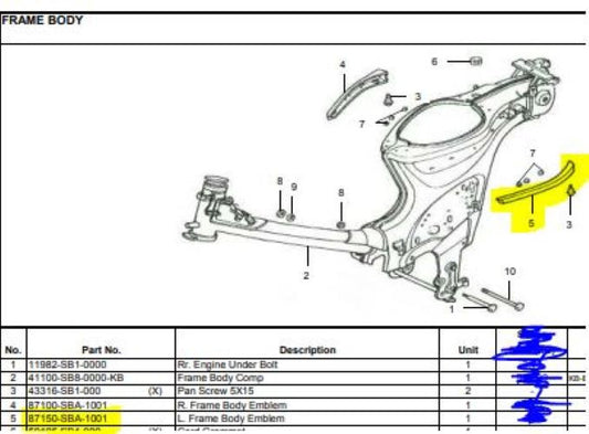 L FRAME BODY EMBLEM-E SMART
