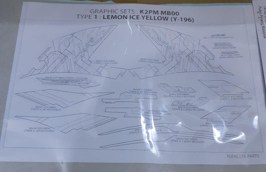 86000-K2P-MB0ZA-STRIPE SET *Y196* LEMON ICE YELLOW