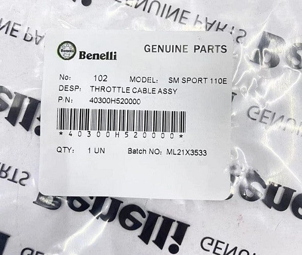 40300H520000-THROTTLE CABLE ASSY-110E