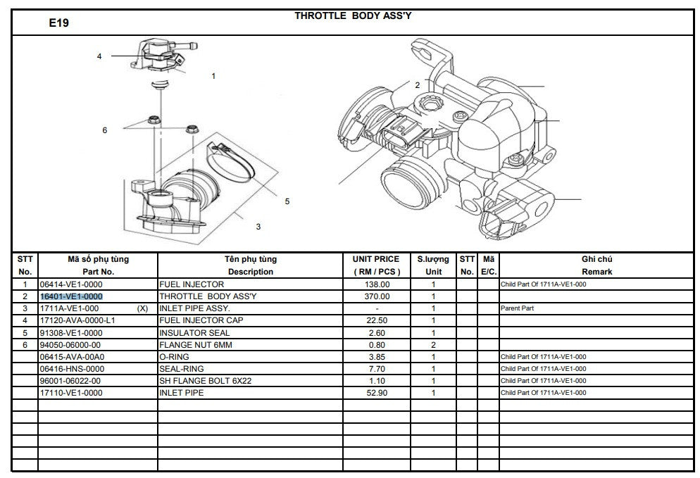 THROTTLE BODY ASSY-SPORT RIDER